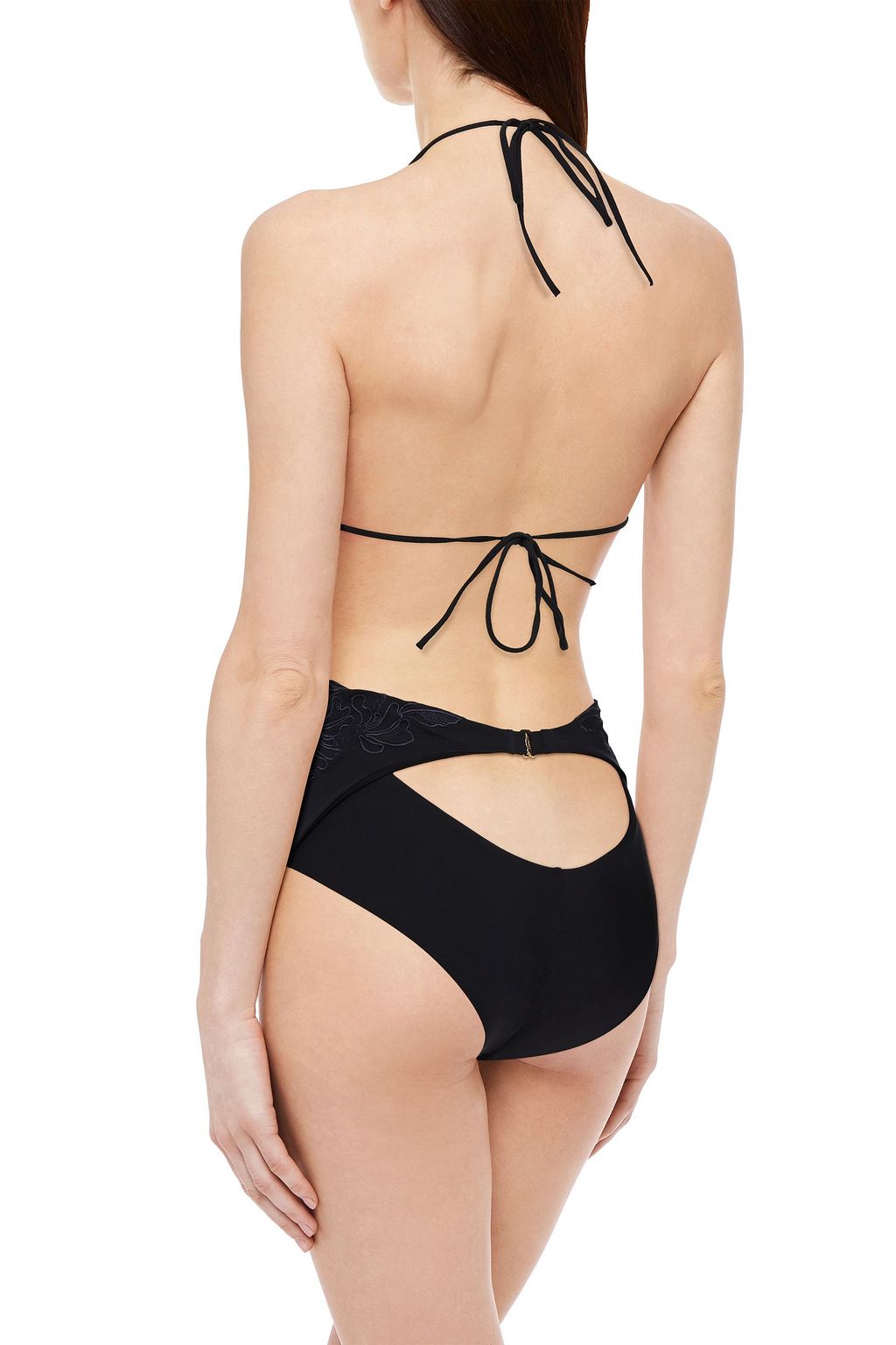 LA PERLA Embroidered triangle bikini top