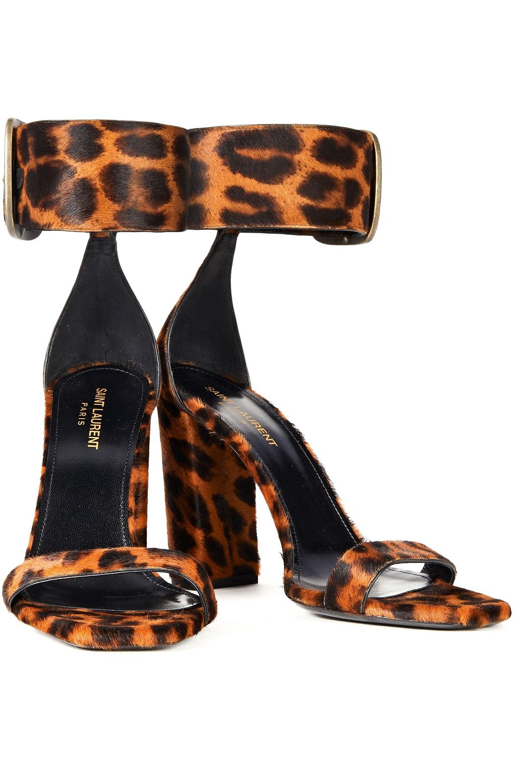 SAINT LAURENT Loulou leopard-print calf hair sandals