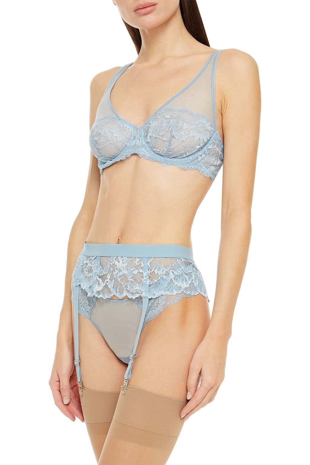 LA PERLA Stretch-lace suspender belt