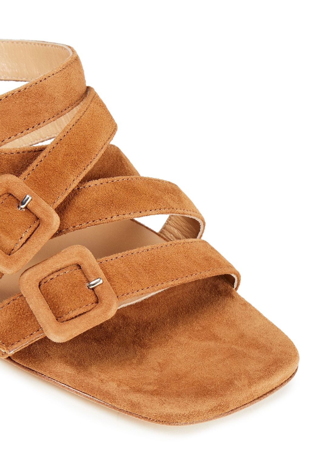 SERGIO ROSSI Buckled suede mules