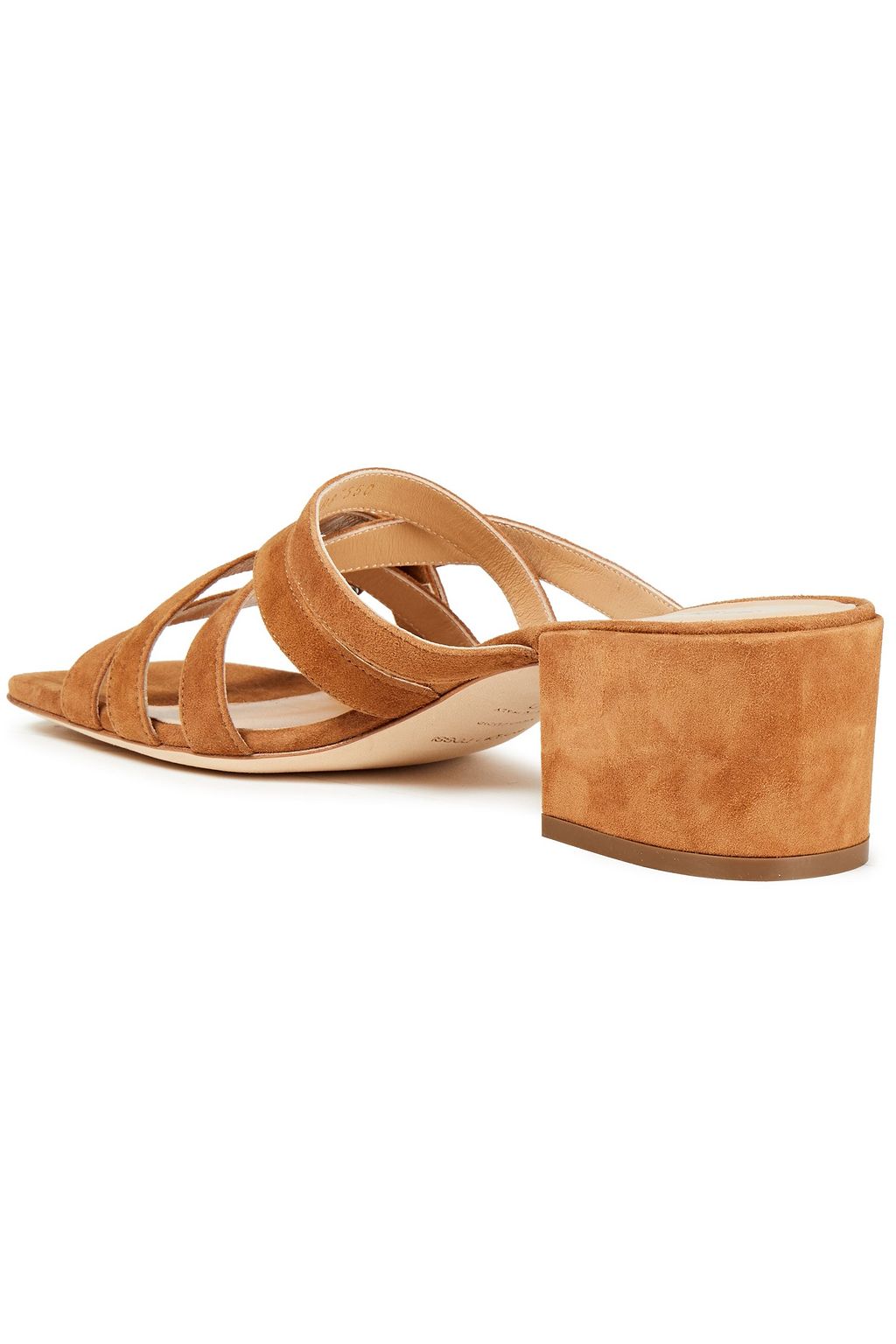 SERGIO ROSSI Buckled suede mules