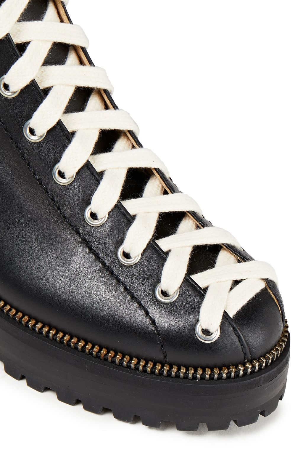 SERGIO ROSSI Leather combat boots