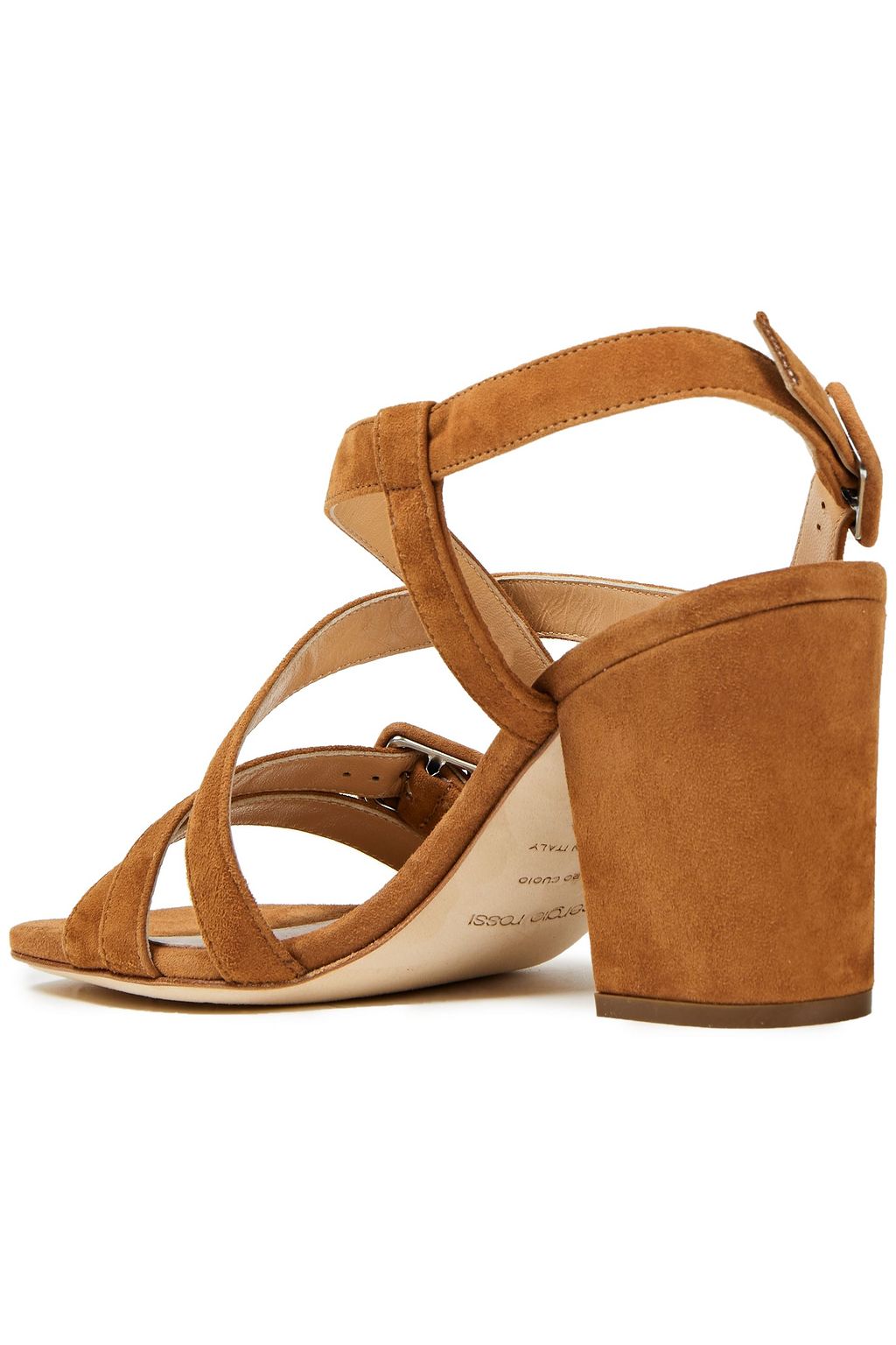 SERGIO ROSSI Buckled suede slingback sandals