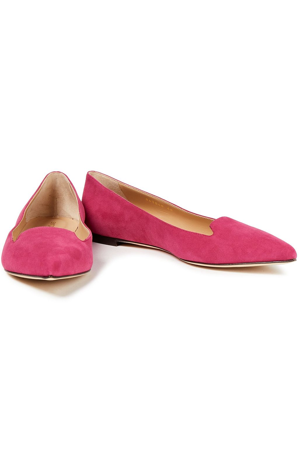 SERGIO ROSSI Suede point-toe flats