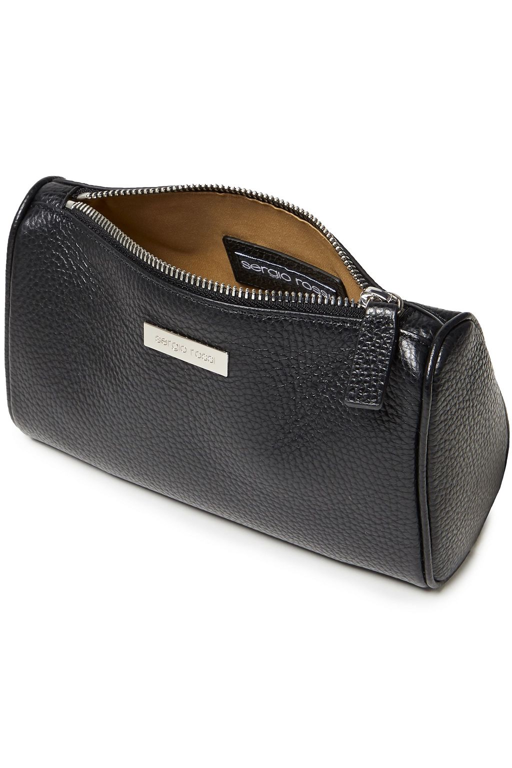 SERGIO ROSSI Pebbled-leather cosmetics case