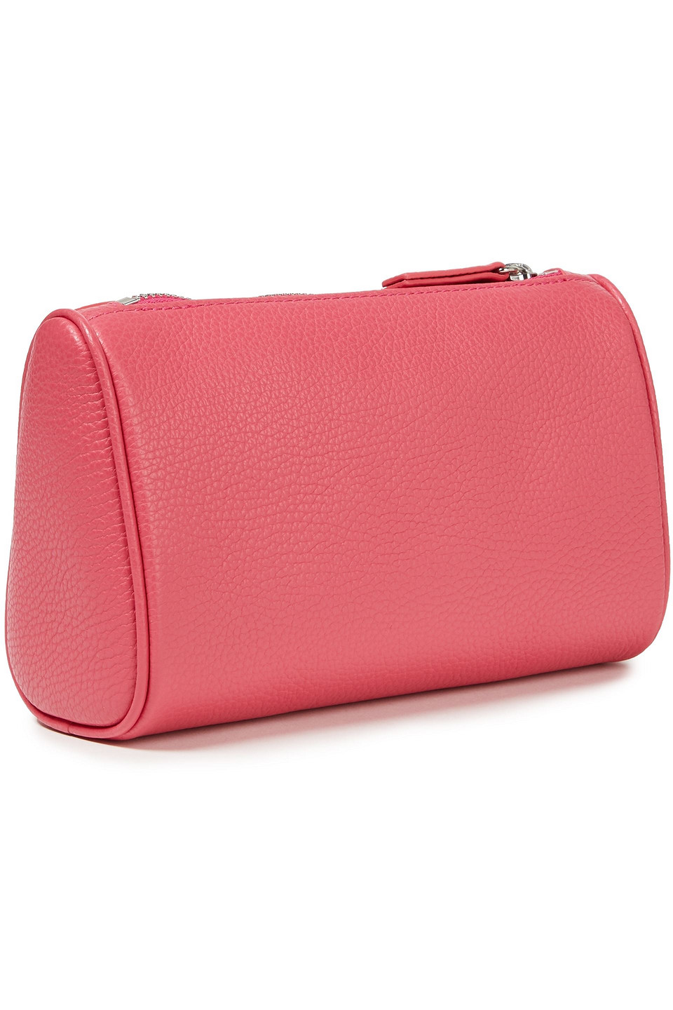 Sergio Rossi Pebbled-leather Cosmetics Case In Pink