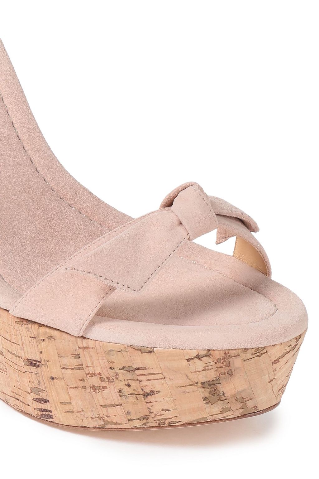 ALEXANDRE BIRMAN Clarita bow-embellished suede wedge sandals