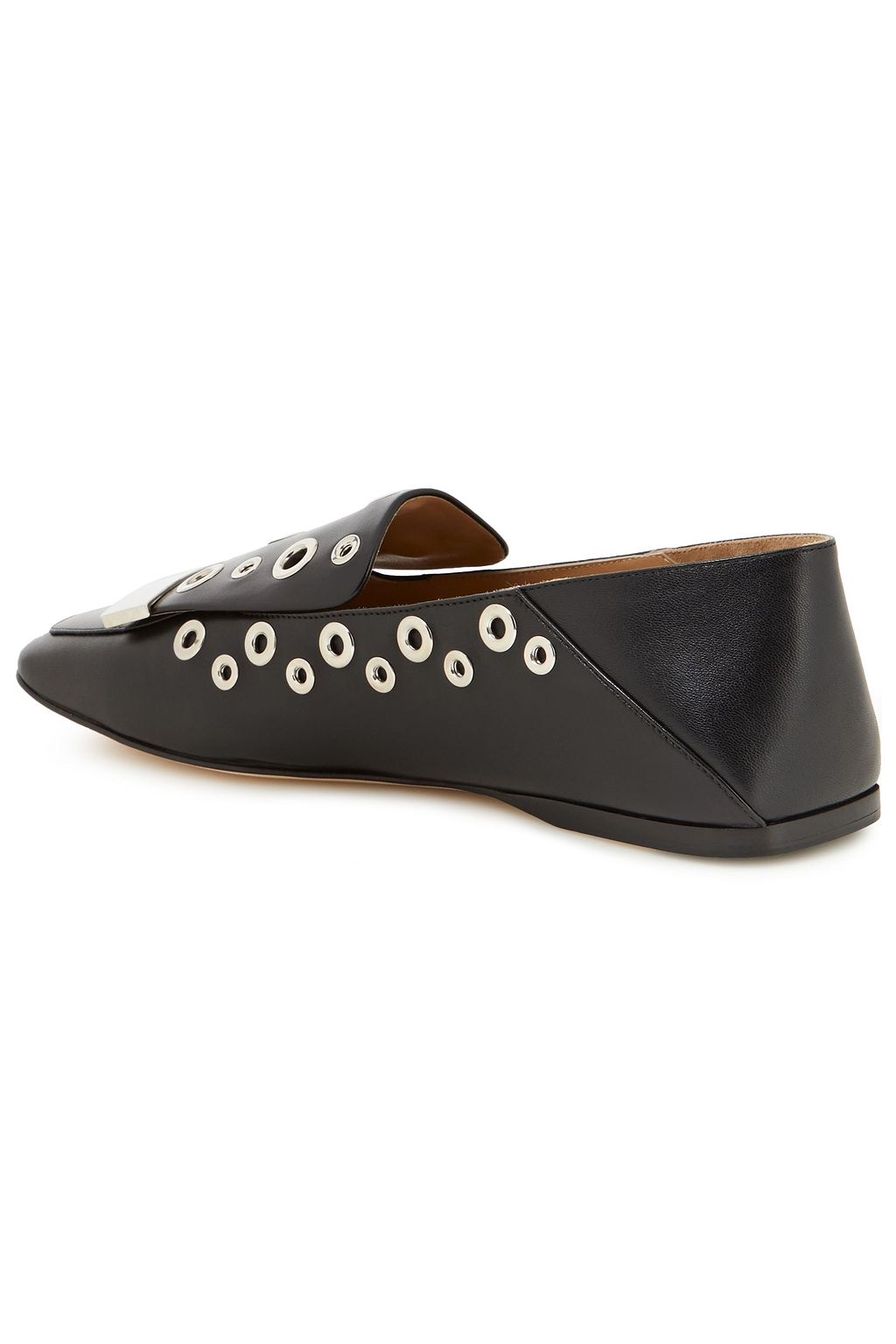 SERGIO ROSSI sr1 embellished leather collapsible-heel loafers