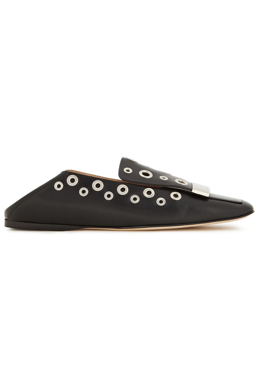 SERGIO ROSSI sr1 embellished leather collapsible-heel loafers