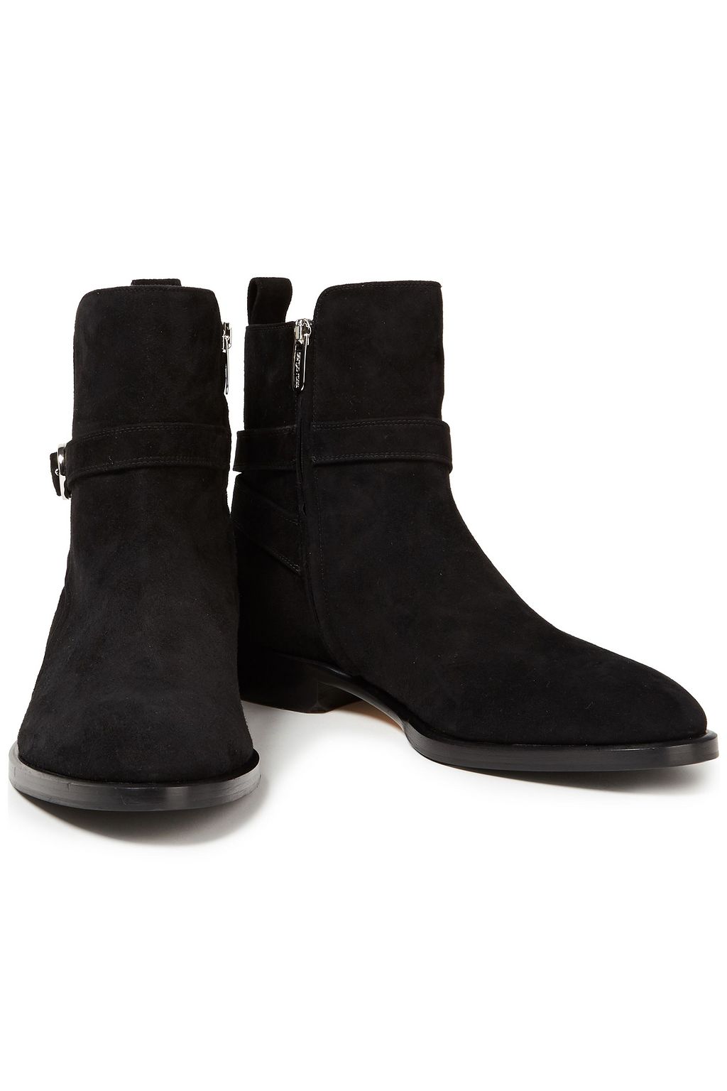 SERGIO ROSSI Grace buckled suede ankle boots