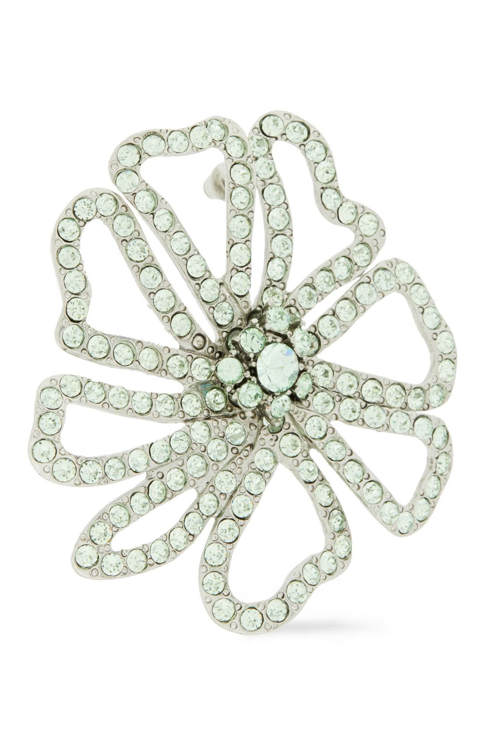 OSCAR DE LA RENTA Silver-tone crystal earrings