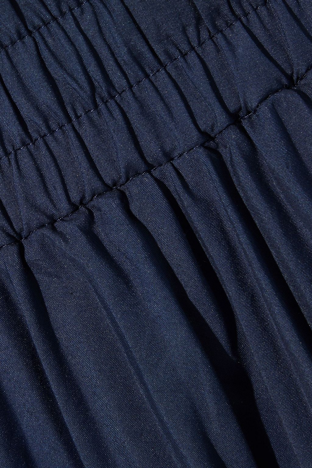 REDVALENTINO Pleated cotton-blend poplin midi skirt