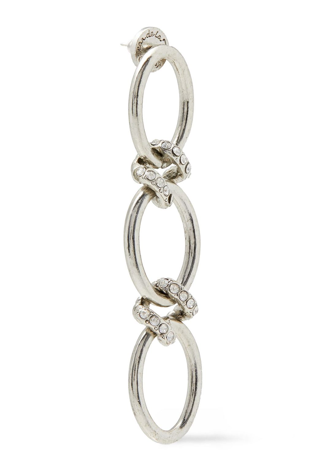 OSCAR DE LA RENTA Silver-tone crystal earrings