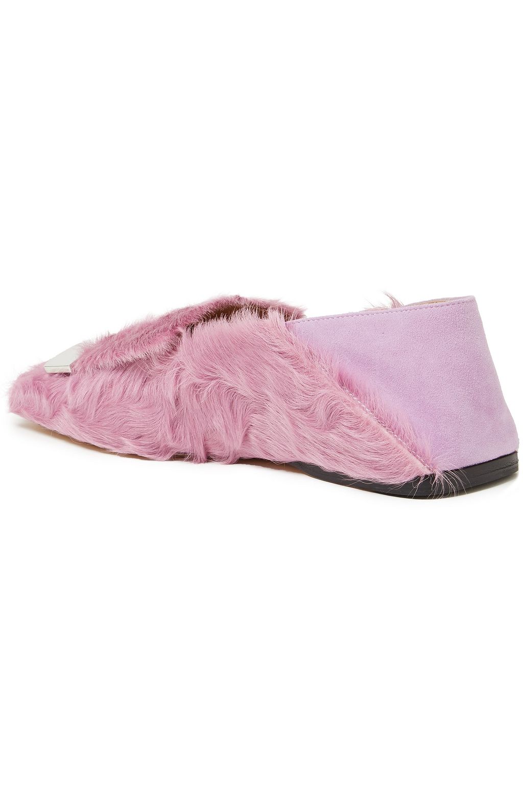 SERGIO ROSSI sr1 embellished shearling collapsible-heel loafers