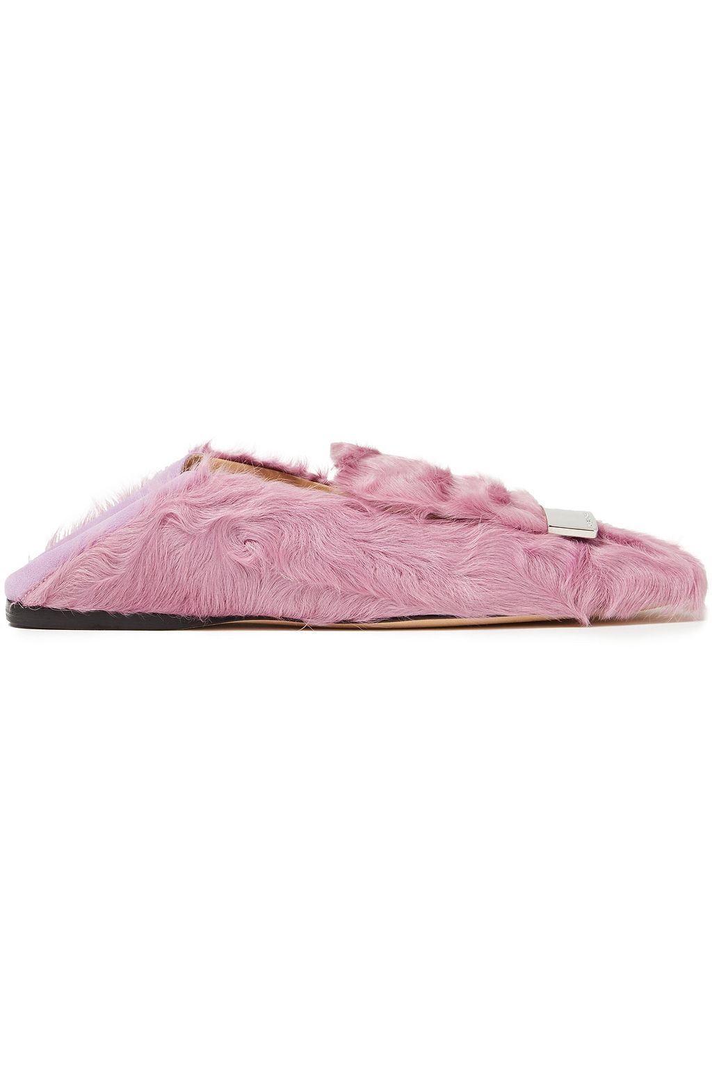 SERGIO ROSSI sr1 embellished shearling collapsible-heel loafers