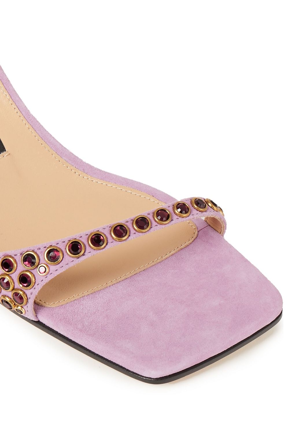 SERGIO ROSSI sr1 crystal-embellished suede sandals