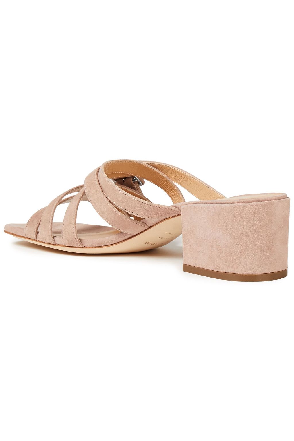 SERGIO ROSSI Buckled suede mules
