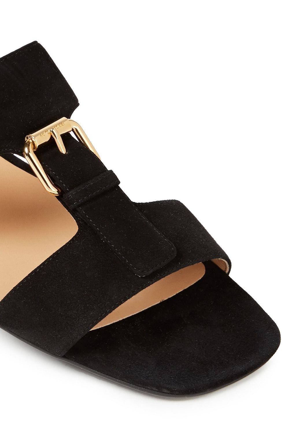 SERGIO ROSSI Buckled suede slides