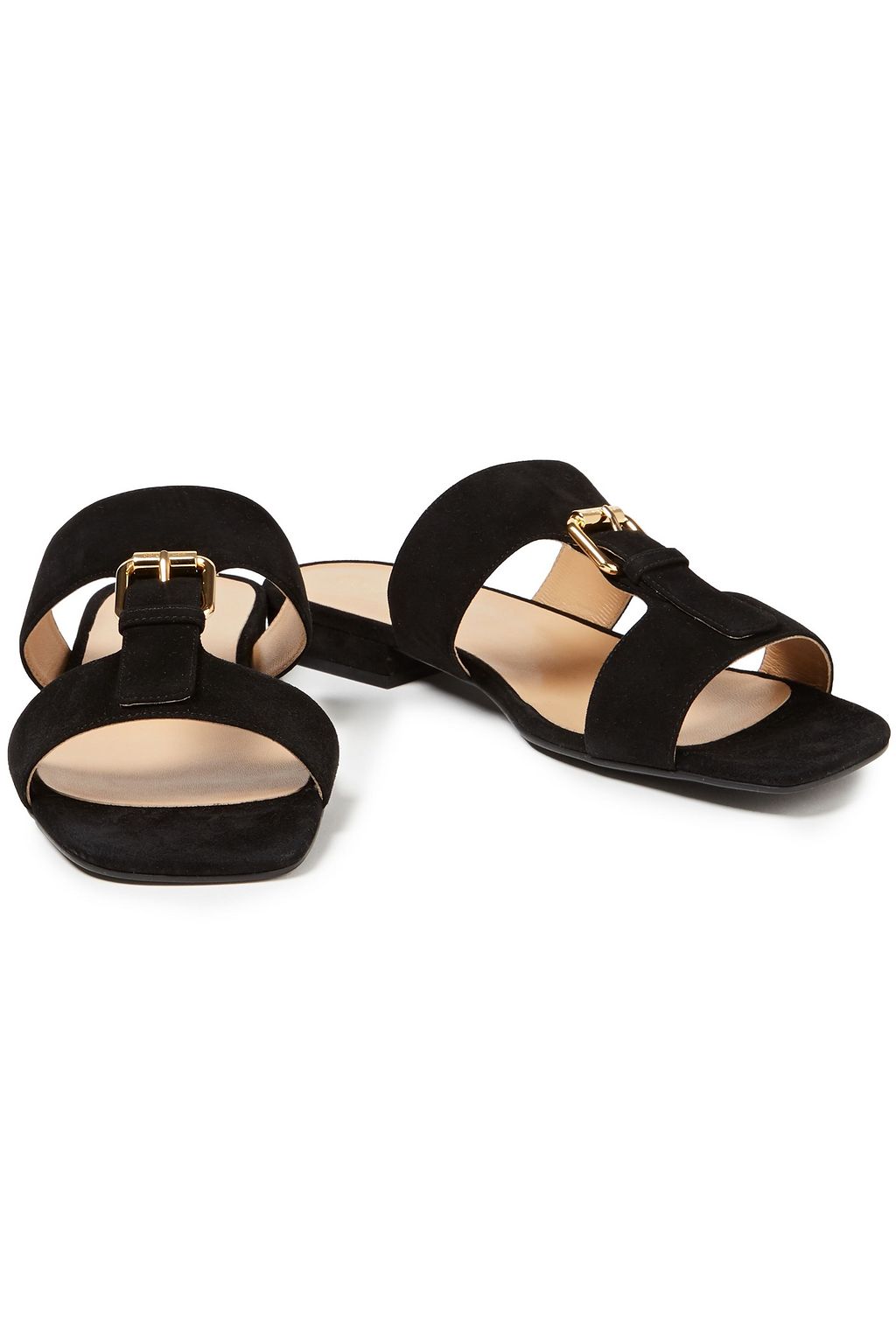 SERGIO ROSSI Buckled suede slides