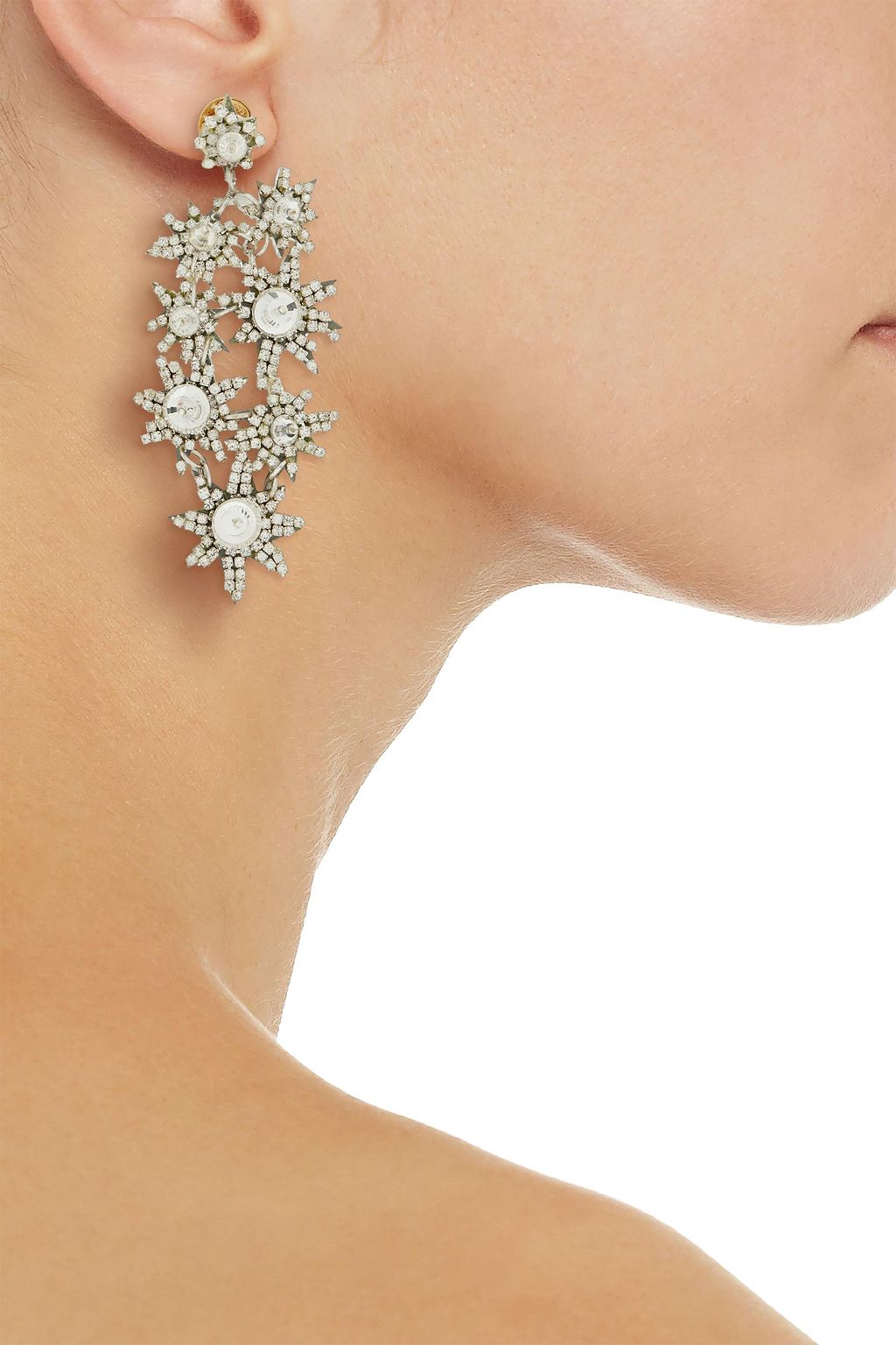 OSCAR DE LA RENTA Gold-tone crystal earrings
