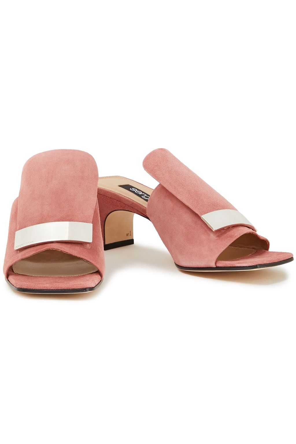 SERGIO ROSSI sr1 embellished suede mules
