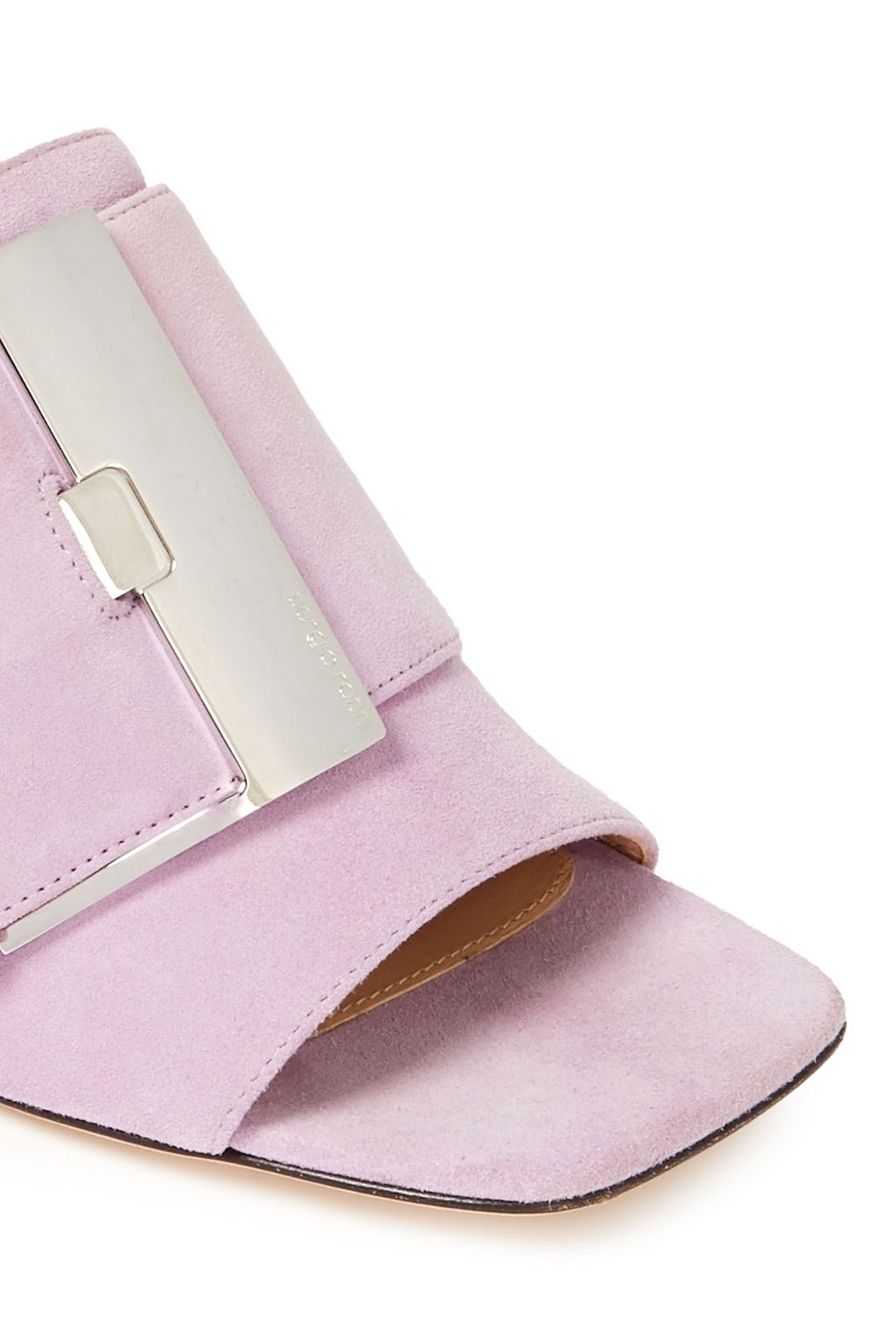 SERGIO ROSSI Mules aus Veloursleder mit Schnalle