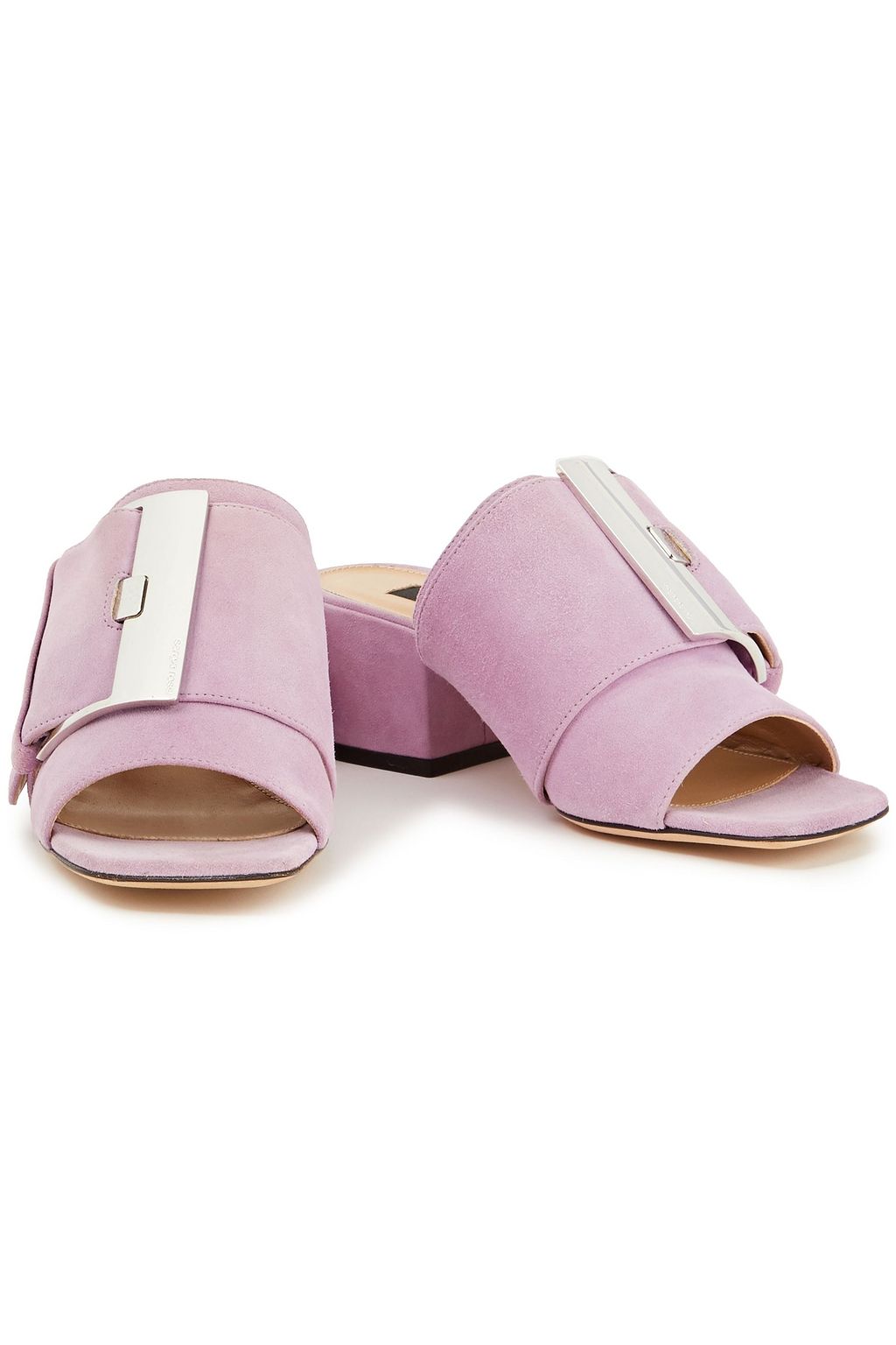 SERGIO ROSSI Mules aus Veloursleder mit Schnalle