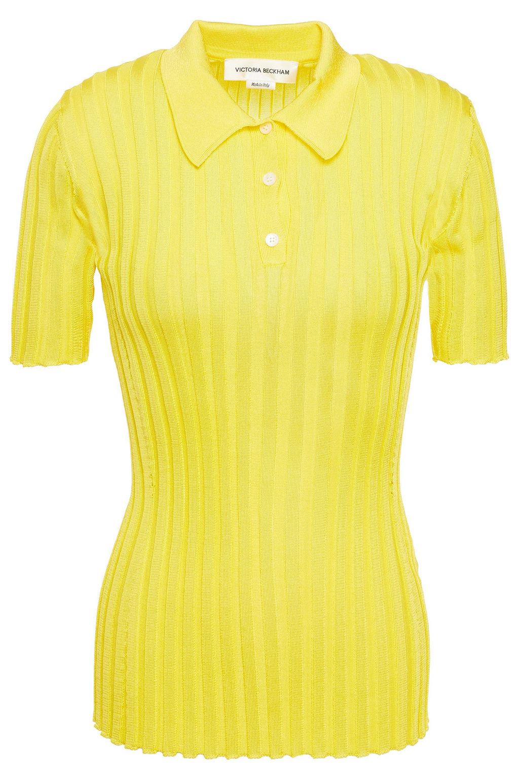 yellow knit polo