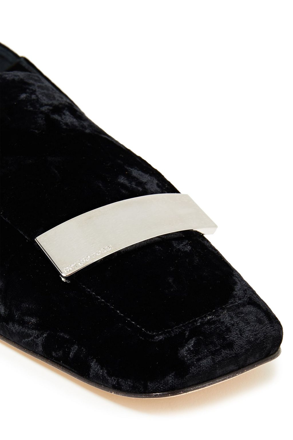SERGIO ROSSI sr1 crushed-velvet collapsible-heel loafers