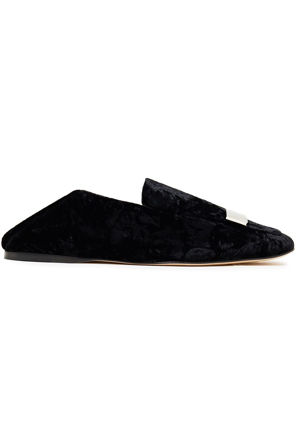 SERGIO ROSSI sr1 crushed-velvet collapsible-heel loafers