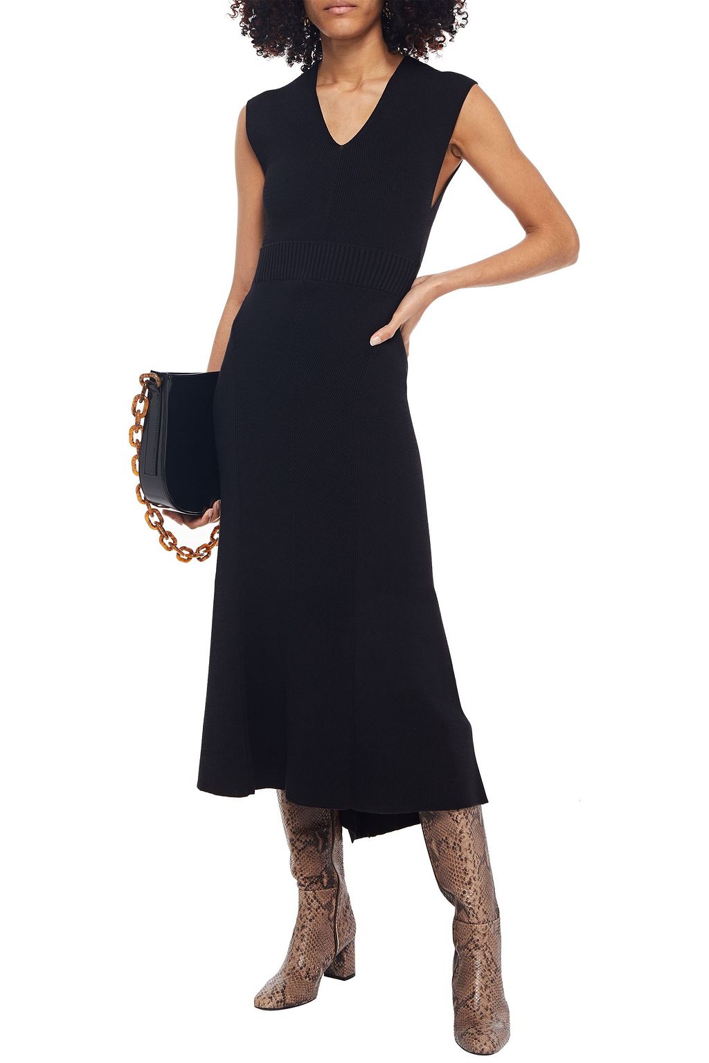 VICTORIA BECKHAM Cutout cotton-blend midi dress
