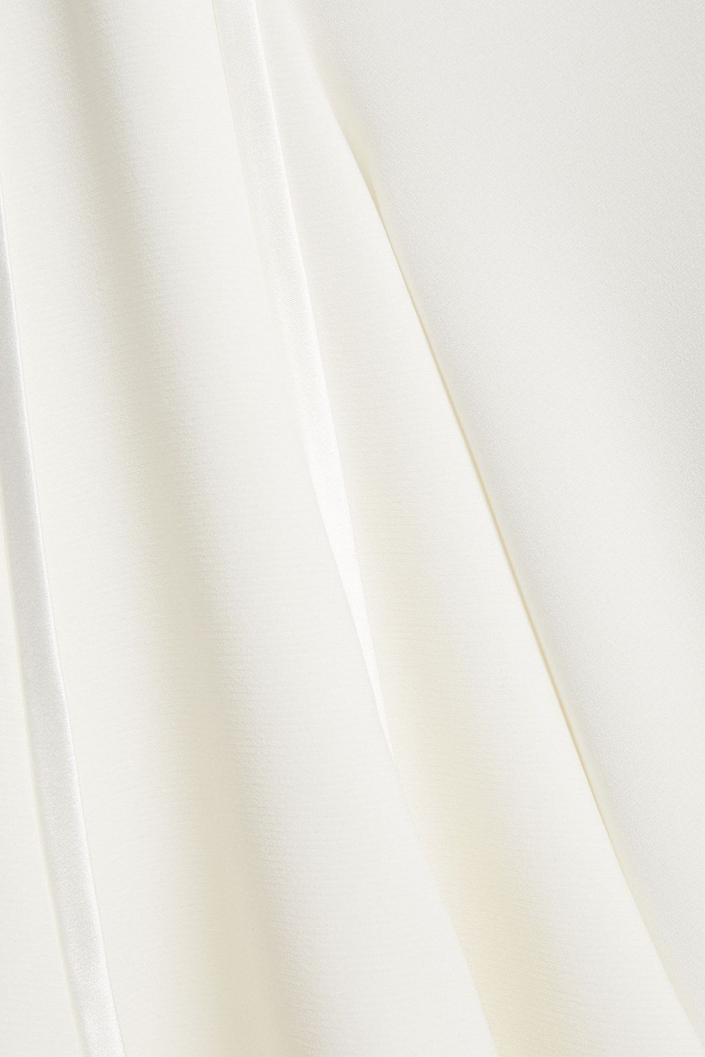 OSCAR DE LA RENTA Satin-trimmed silk-blend crepe de chine blouse