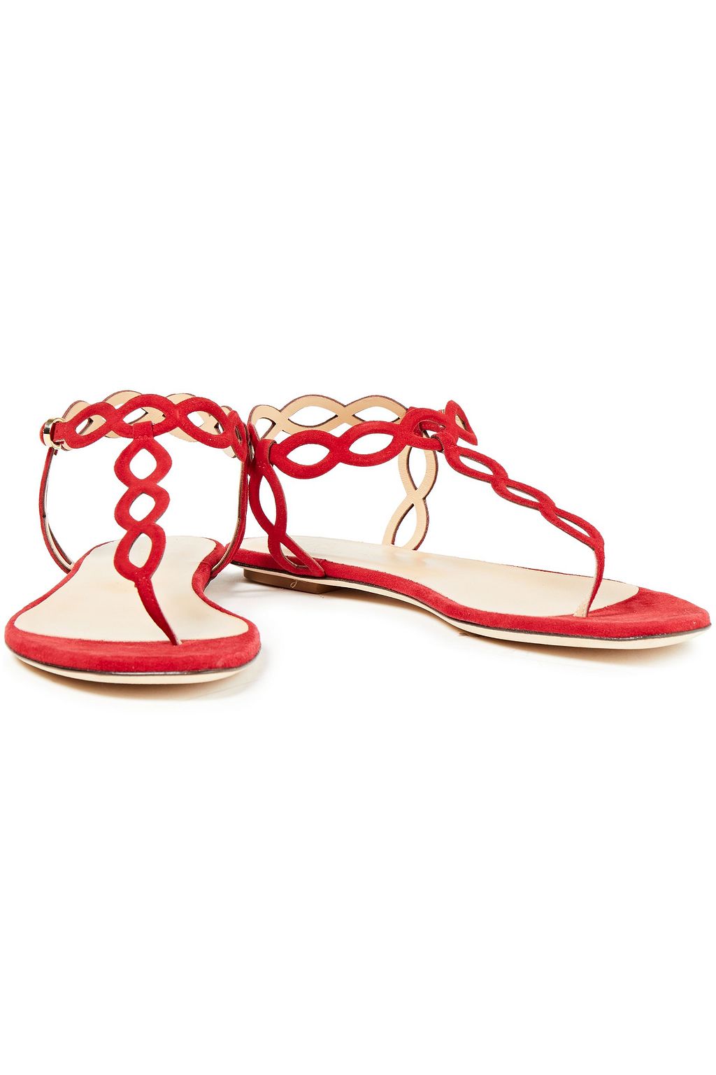 SERGIO ROSSI Laser-cut suede sandals