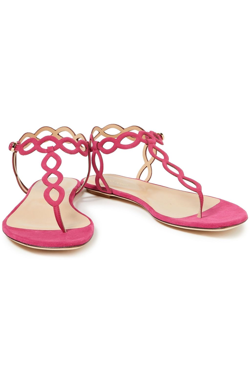 SERGIO ROSSI Laser-cut suede sandals