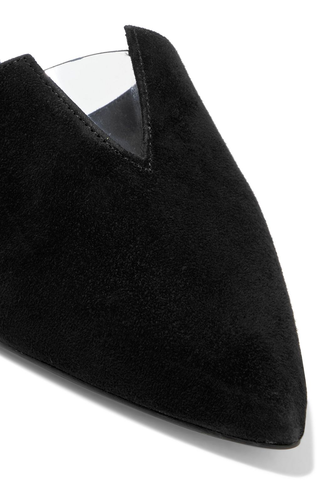 DKNY Ali PVC-trimmed suede mules