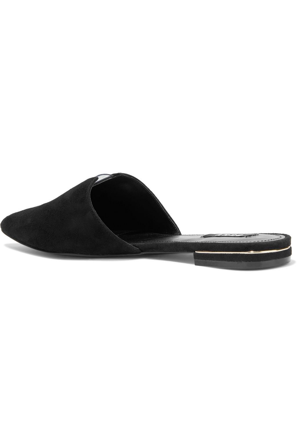 DKNY Ali PVC-trimmed suede mules