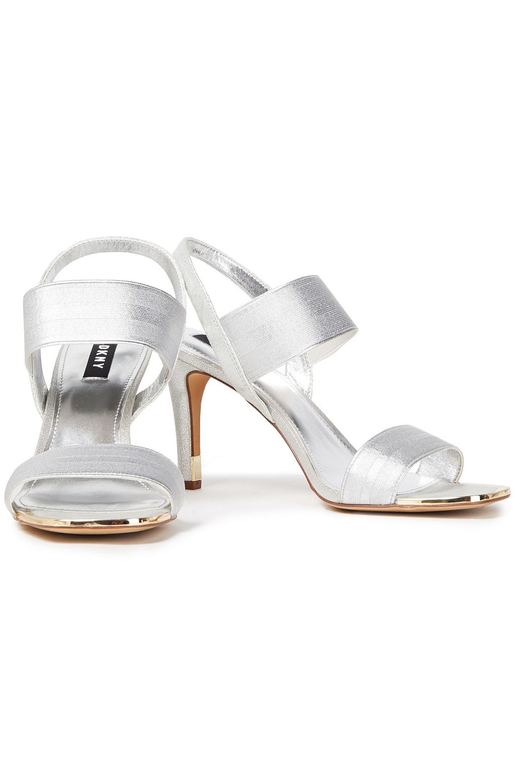 metallic woven sandals