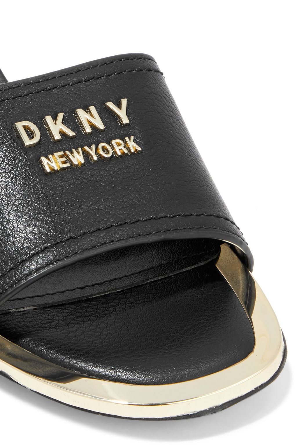 DKNY Fama logo-appliquéd faux leather mules