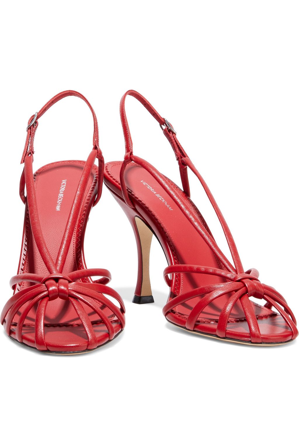 VICTORIA BECKHAM Brigitte knotted leather slingback sandals