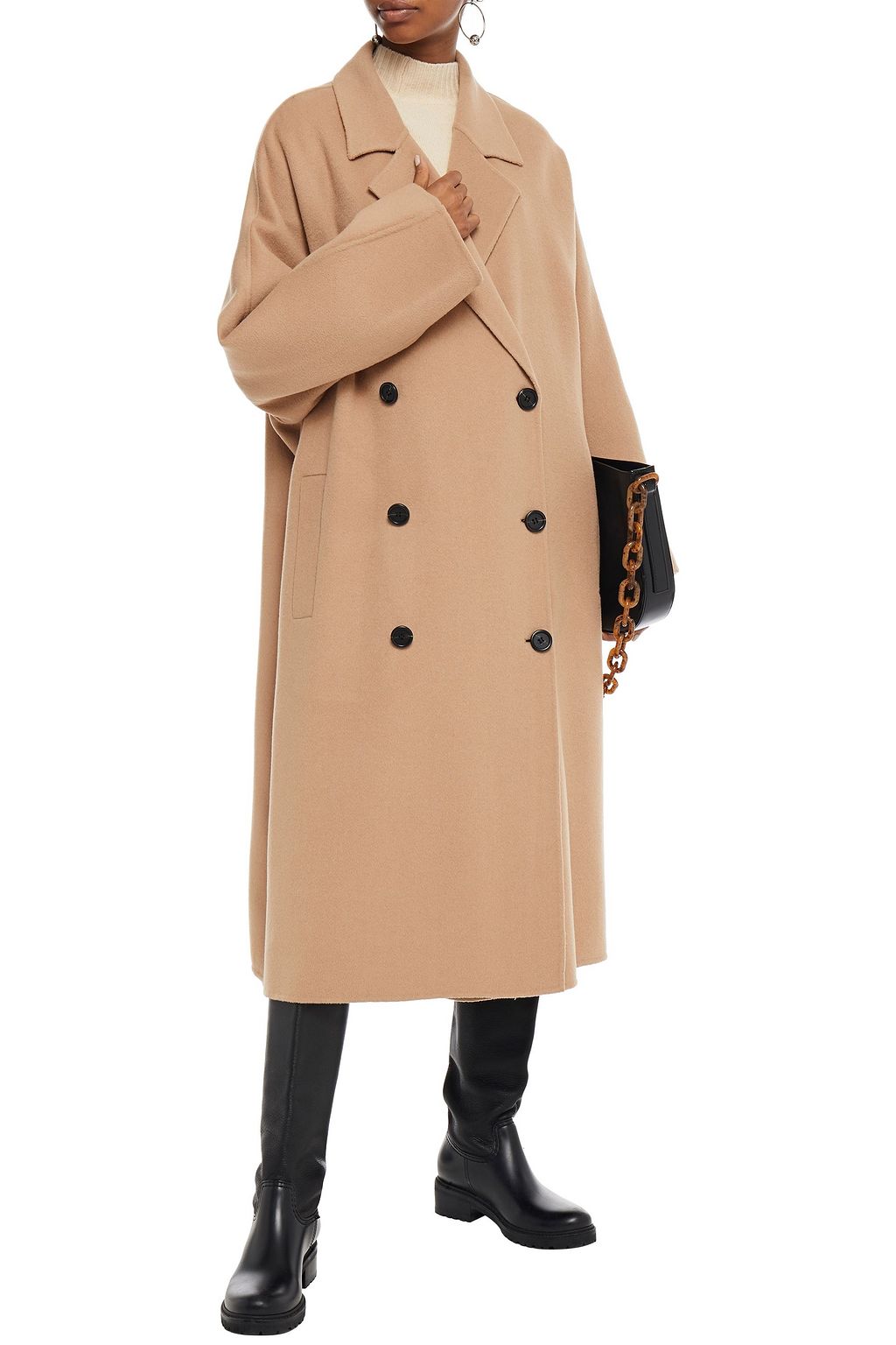 STAND STUDIO Mikaela oversized double-breasted wool-blend felt coat