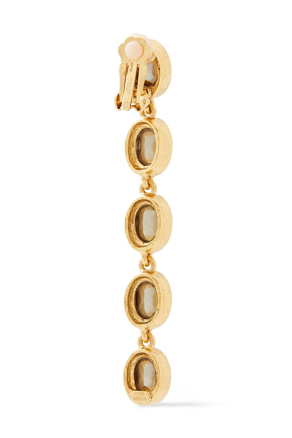 OSCAR DE LA RENTA Gold-tone crystal clip earrings