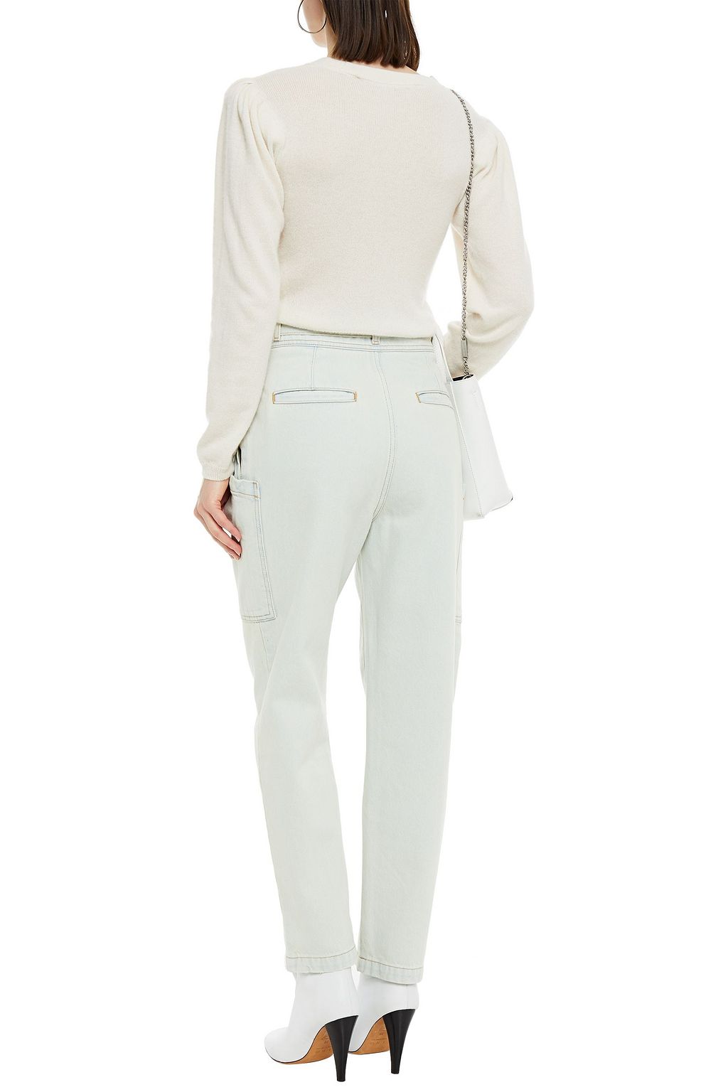 IRO Belted pleated high-rise tapered jeans