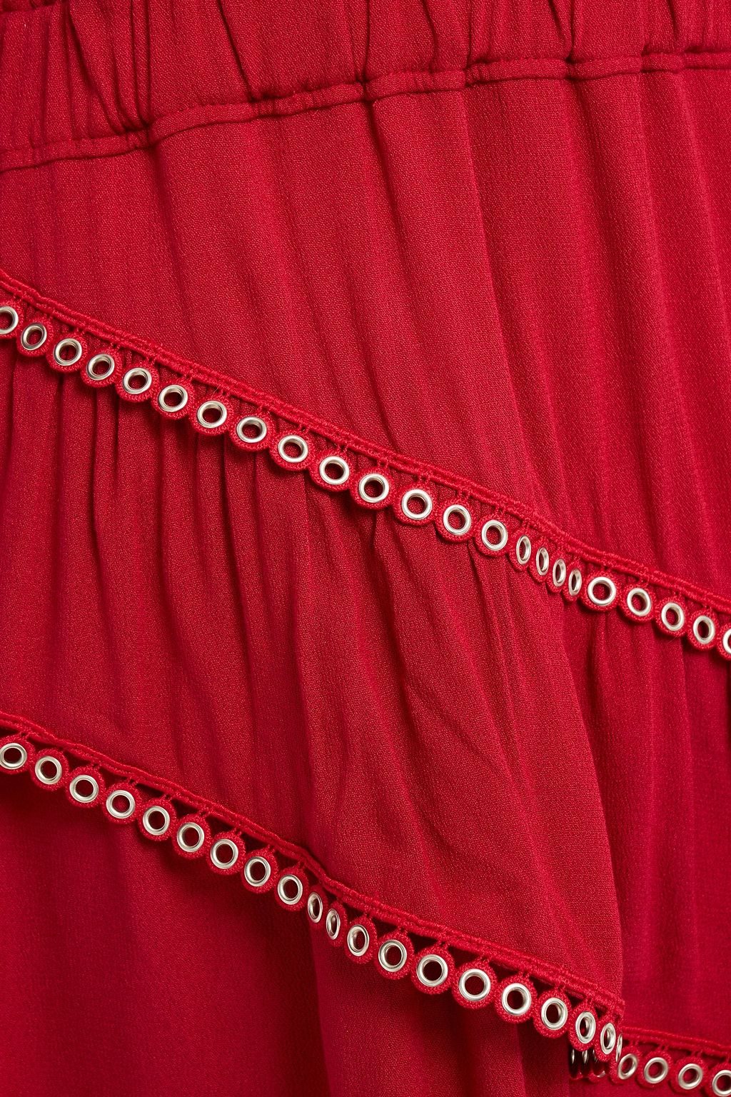 IRO Zafora tiered eyelet-embellished crepe mini dress