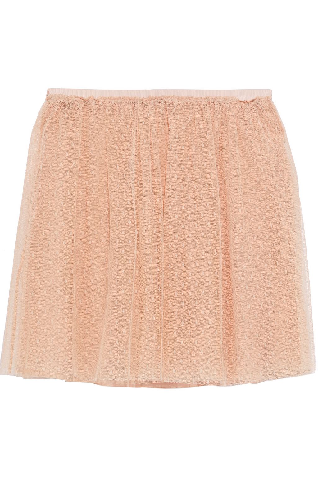 ブラッシュピンク ギャザー入り ドットチュール ミニスカート Redvalentino The Outnet
