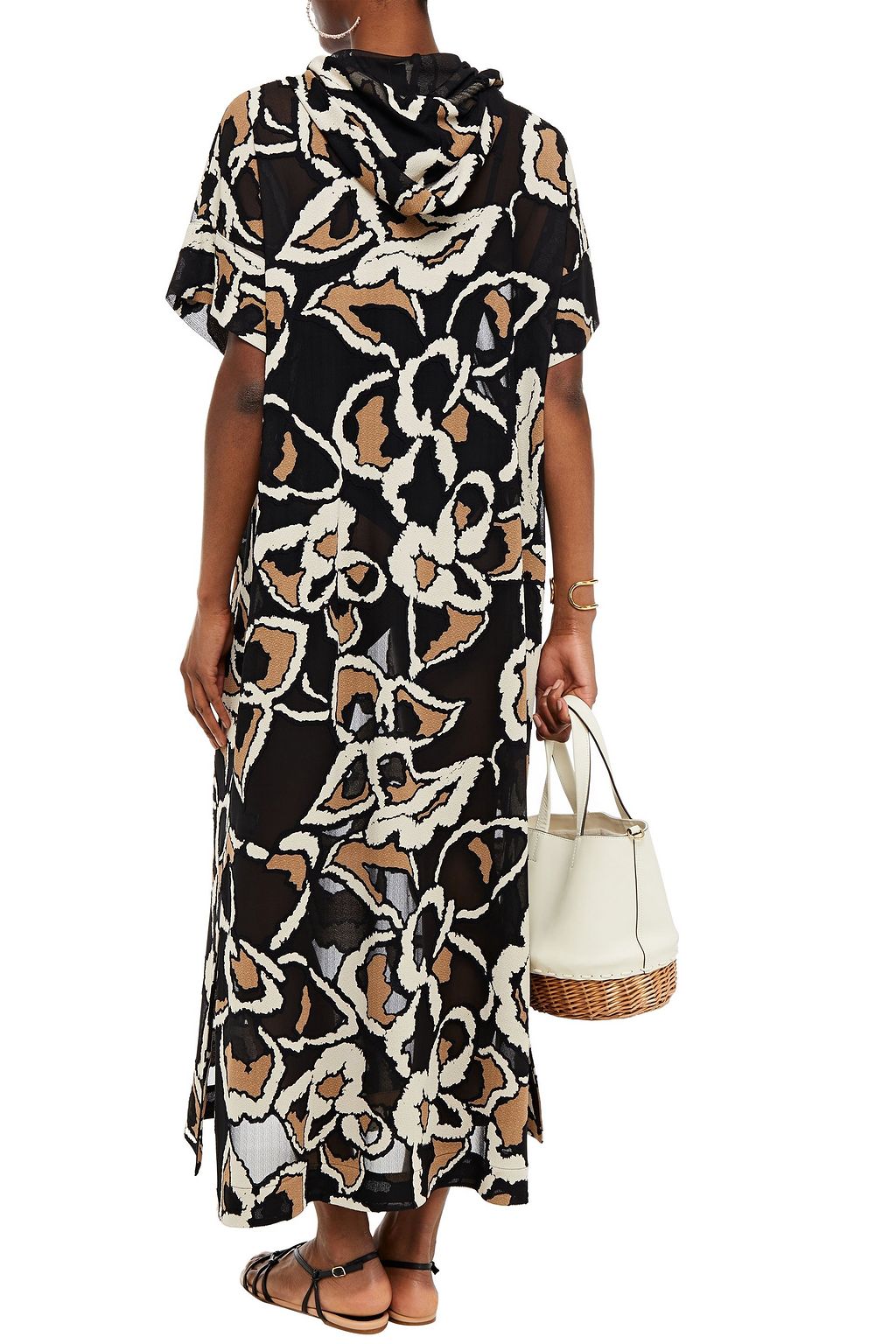 LISA MARIE FERNANDEZ Printed crepe hooded kaftan