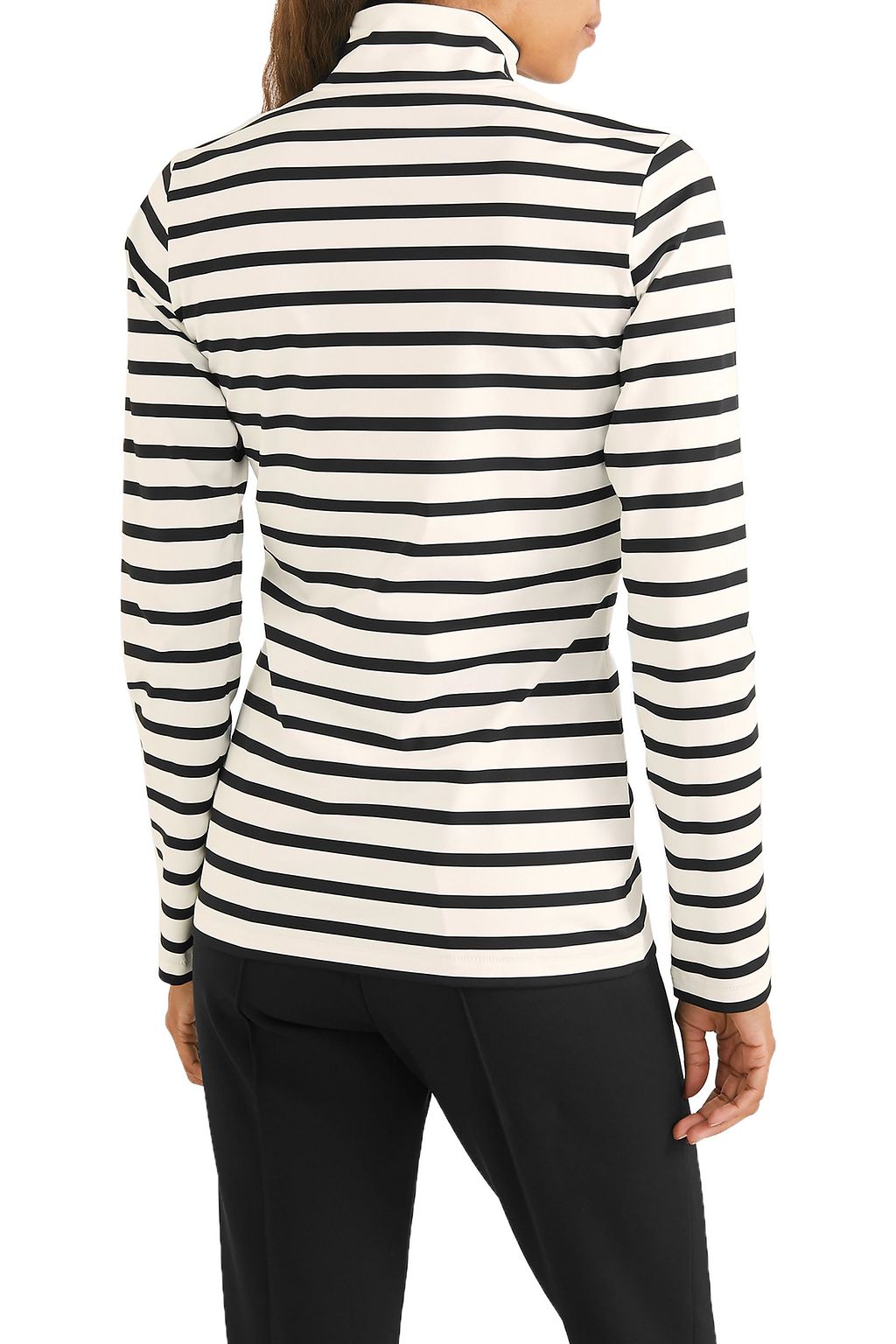 BOGNER Striped stretch-jersey turtleneck top