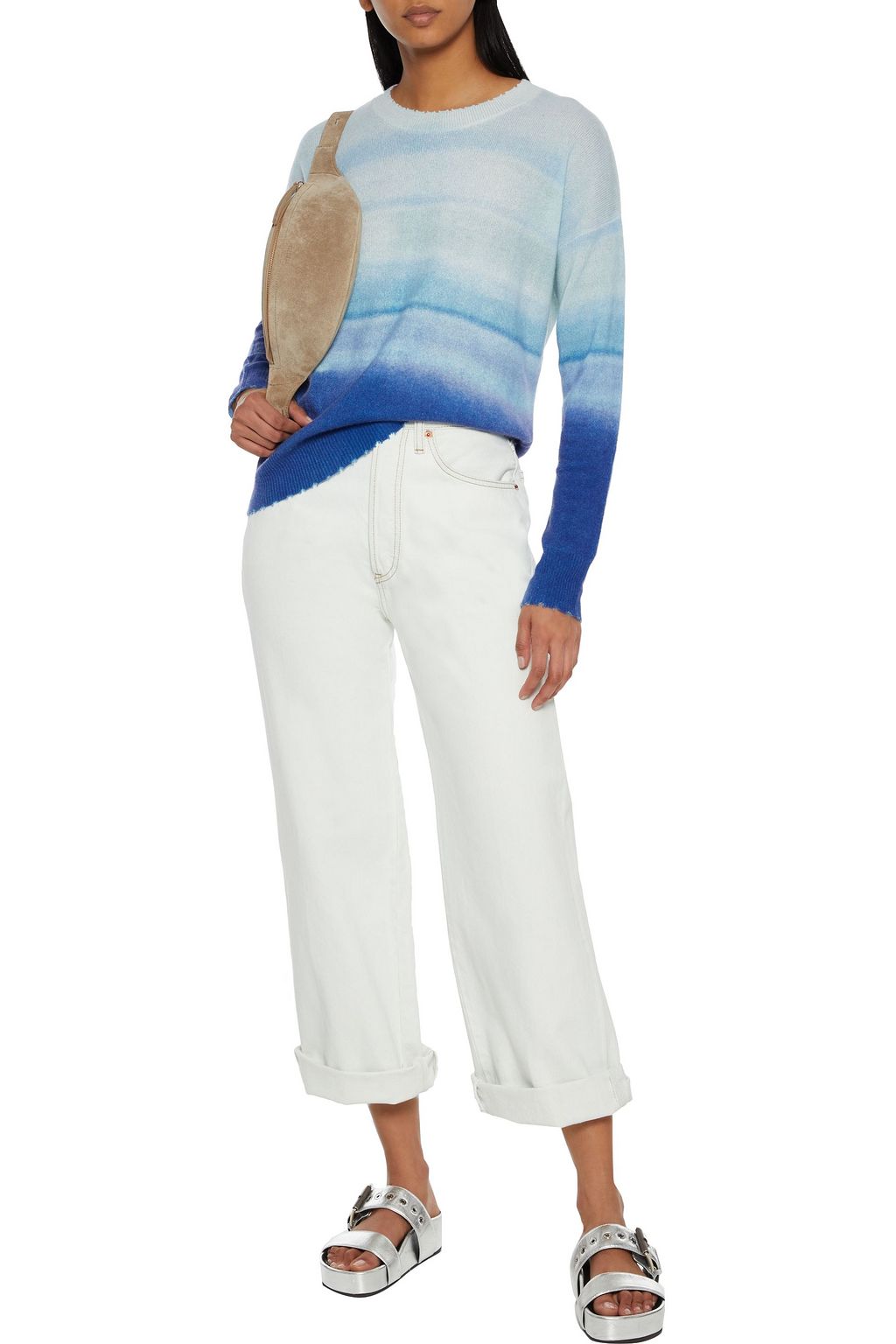 AUTUMN CASHMERE Distressed dégradé cashmere sweater