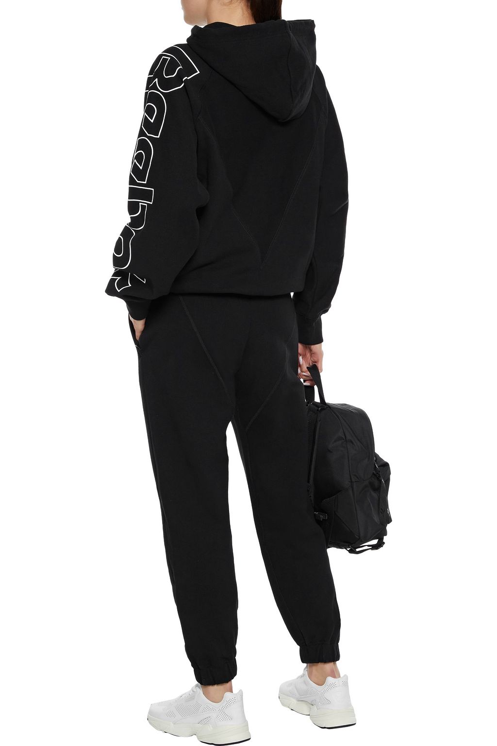 REEBOK X VICTORIA BECKHAM Printed French cotton-terry hoodie