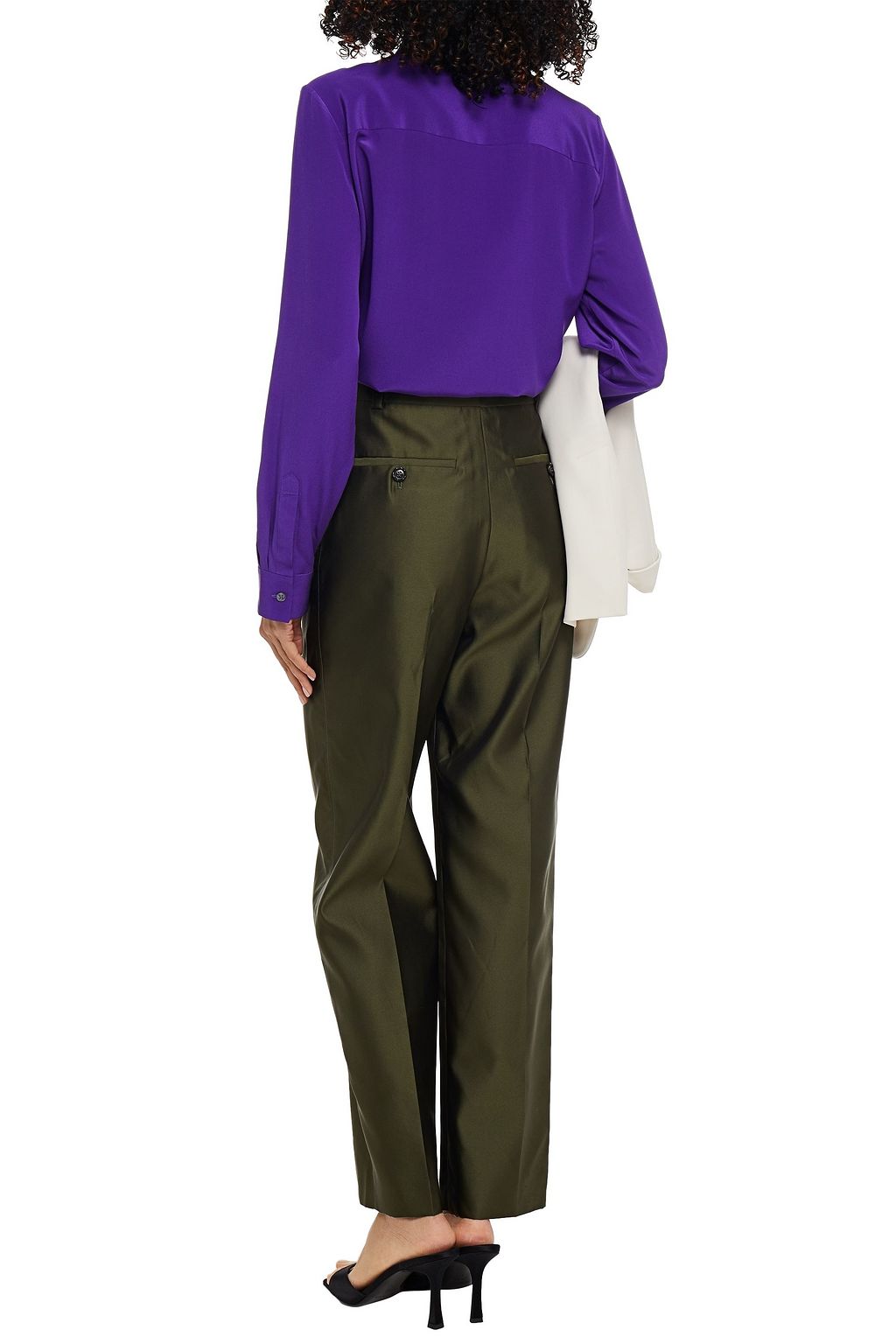 MARNI Satin-twill straight-leg pants