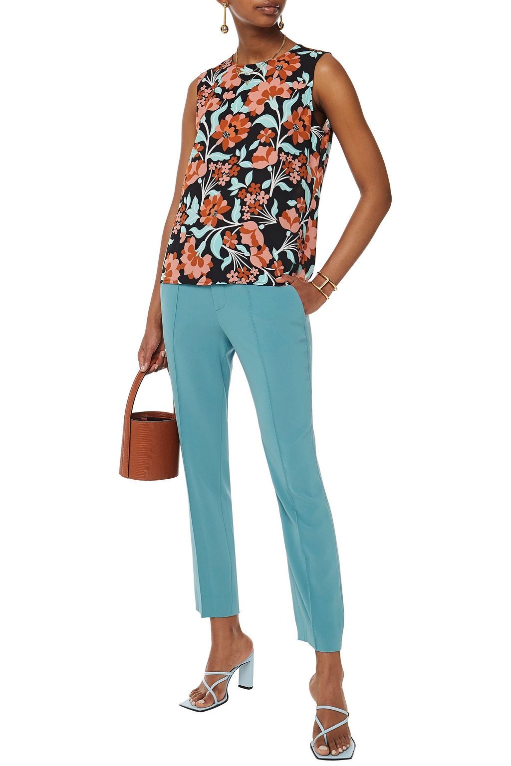 DIANE VON FURSTENBERG Floral-print crepe top